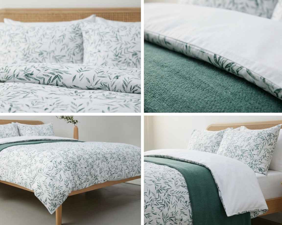 Willow Spring Printed satin Bedsheet Set