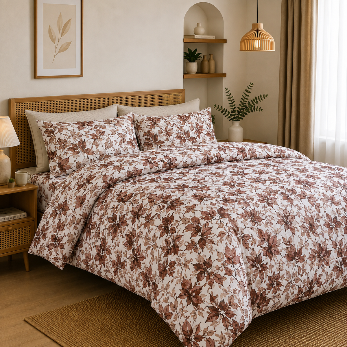 Pure Cotton Autumn Leaf Botanical Bedding Set