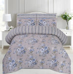 Pure Cotton Blue Blossom Stripe Bedding Set