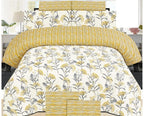 Pure Cotton Summer Bedsheet – Mustard Yellow Wildflower Print