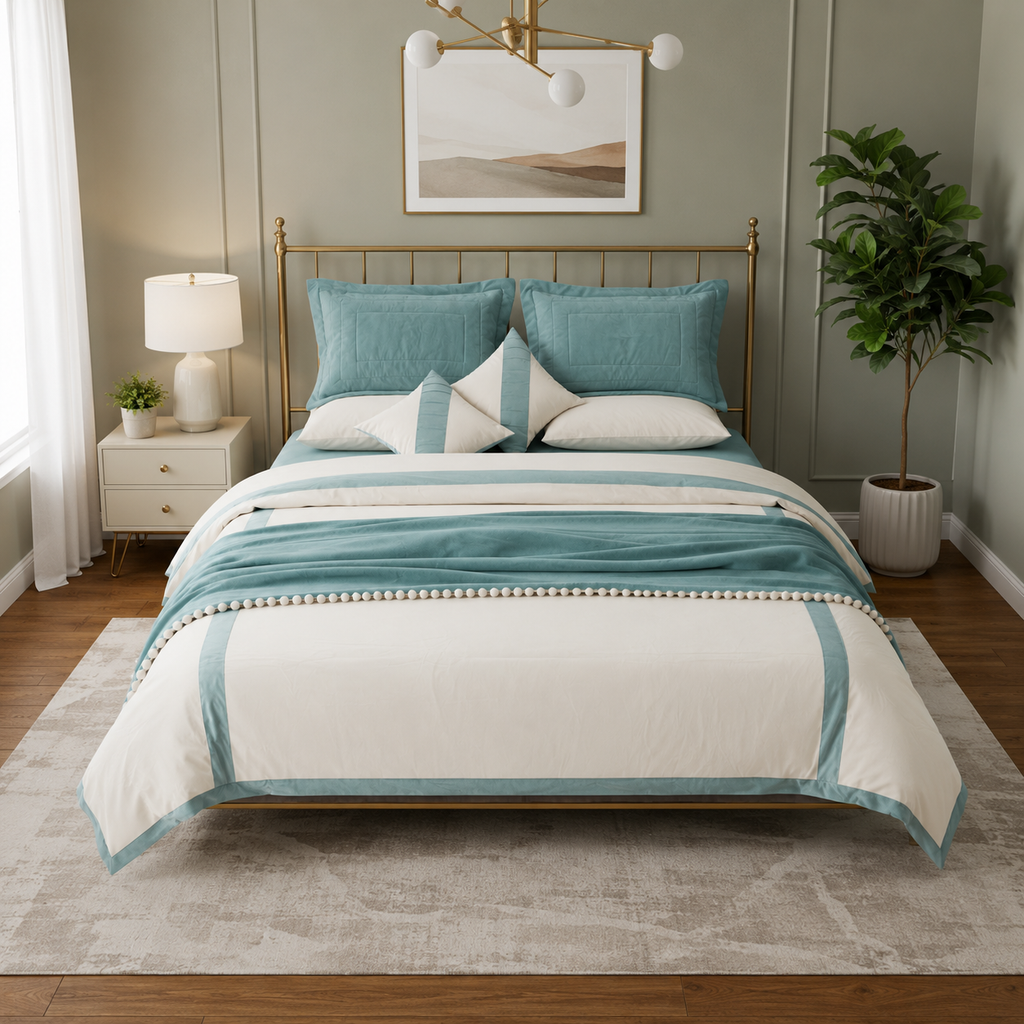 Coastal Teal  8 pcs Comforter Set