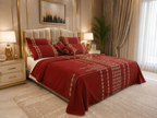 Crimson Embroidered Heritage 8pcs Comforter Set