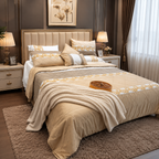 Gilded Ivory Diamond-Quilted 8pcs Comforter Set