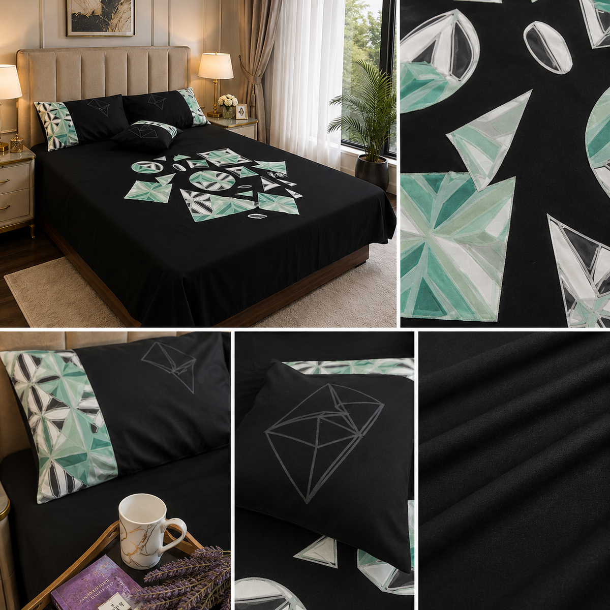 Emerald Facets Bedspread Set