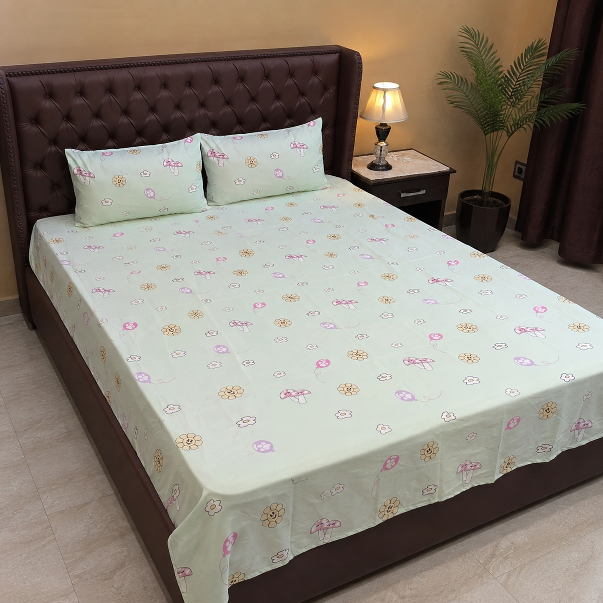 Sunflower & Mushroom Kids Bedsheet