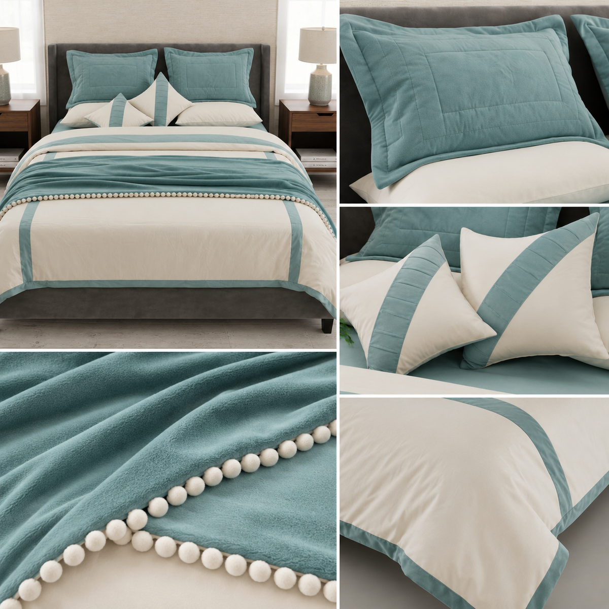 Coastal Teal  8 pcs Comforter Set