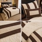 Heritage Ivory & Chocolate Stripe 10 pcs Comforter Set