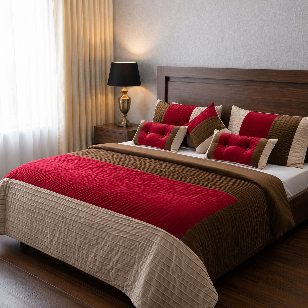 Regal Red Tri-Tone 10pcs Comforter Set