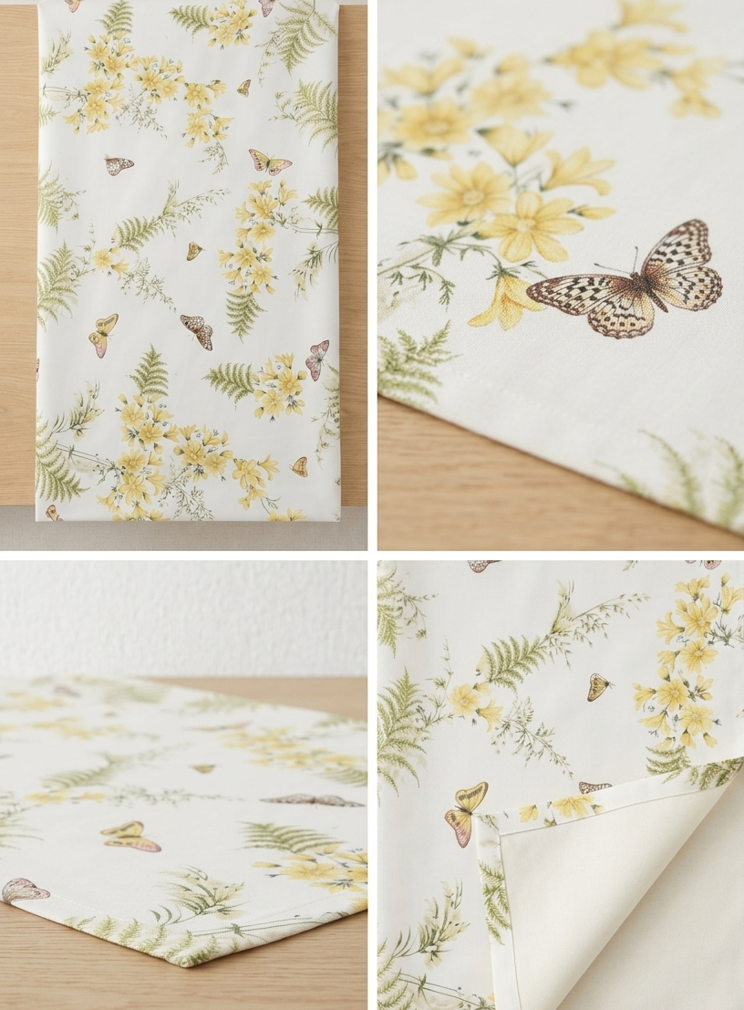 Golden Meadow Butterfly Pure Cotton Bedsheet Set