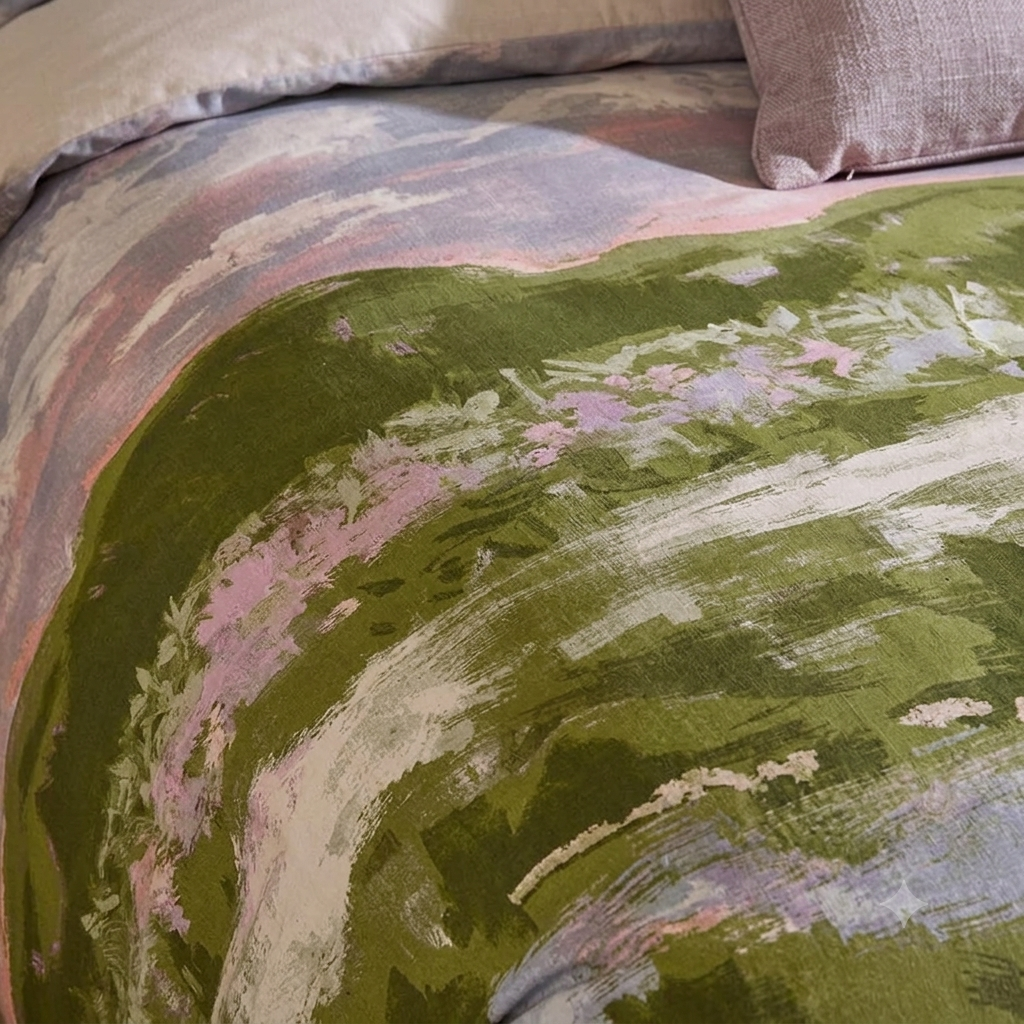 Abstract Watercolor Landscape Comforter Set — Summer Cotton Jeans