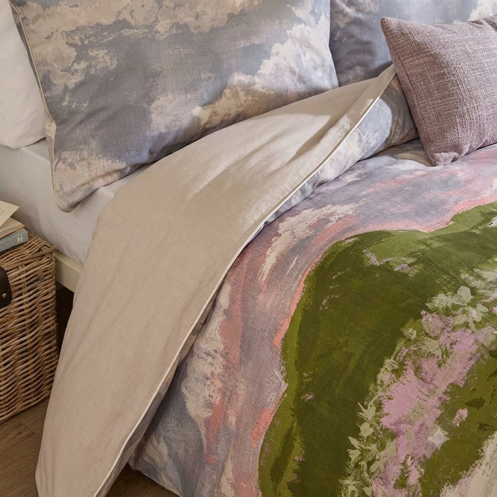Abstract Watercolor Landscape Comforter Set — Summer Cotton Jeans