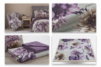 Purple Dreams Dahlia Printed satin  Bedsheet Set