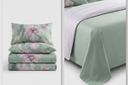 Sage Bloom Satin Bedsheet Set