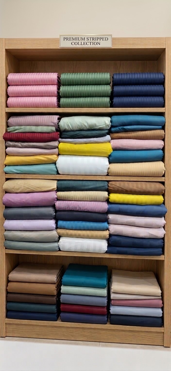 Chocolate Brown Striped Satin Sheet Set
