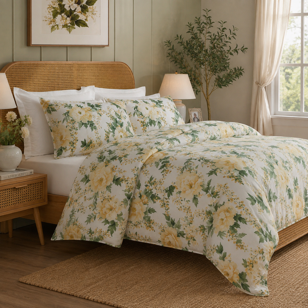 Pure Cotton Floral Bloom Bedsheet Set