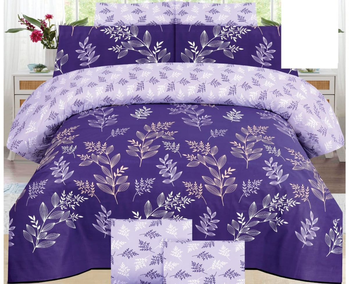 Royal Lavender Botanical Pure Cotton Bedsheet