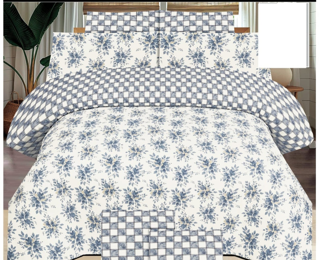 Bloom Checkered Pure Cotton Bedsheet