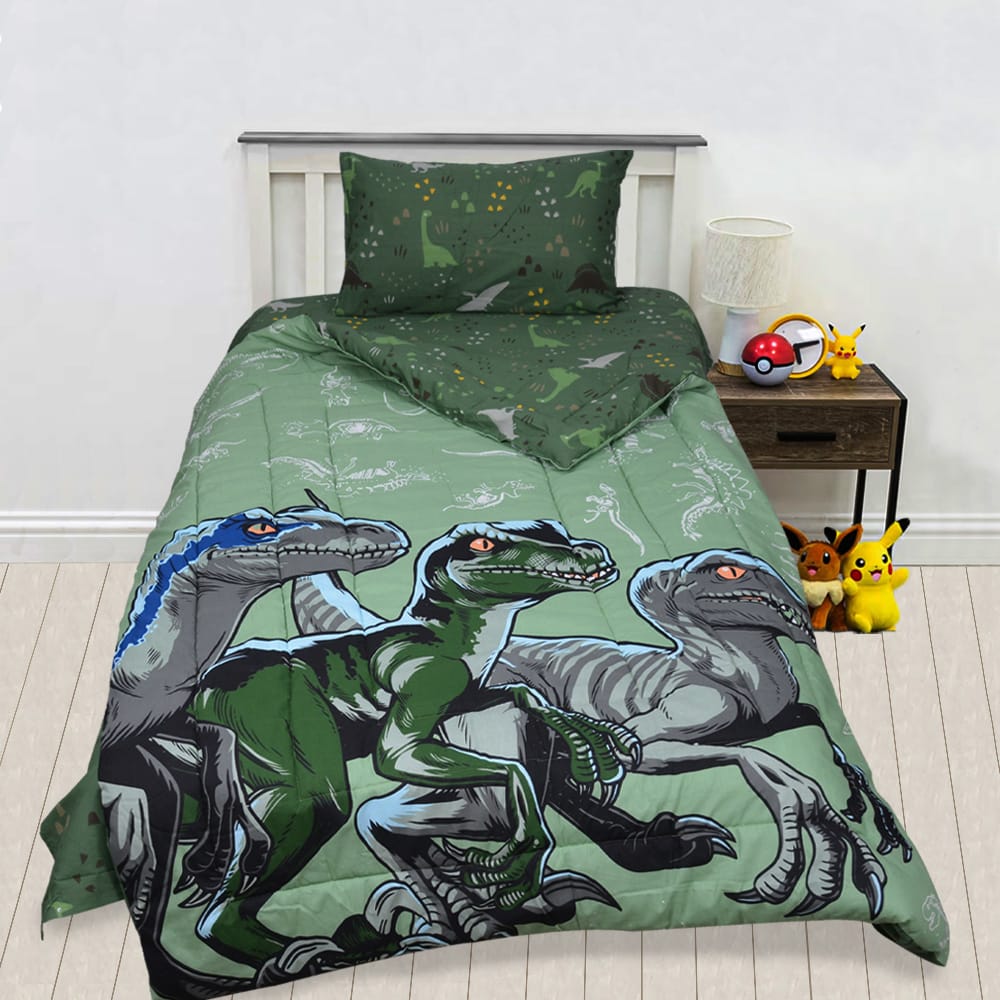 Green Dinosaur Kids Summer Comforter Set