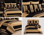 Black & Gold Regal Embroidered Velvet Bridal Set