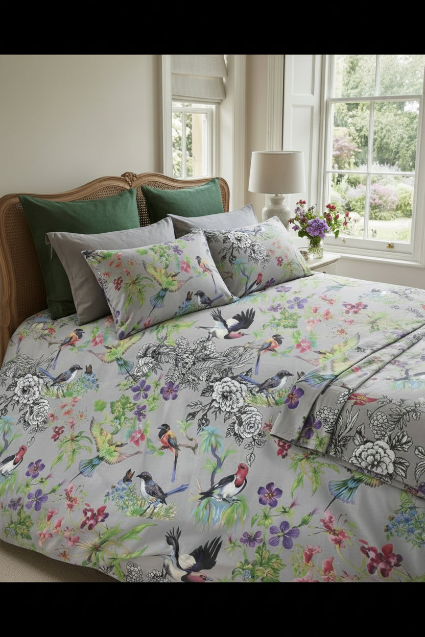 Tropical Aviary Cotton Bedsheet Set