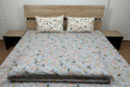 Honey Bee Garden Pure Premium Cotton Bedsheet Set - 3pcs King size