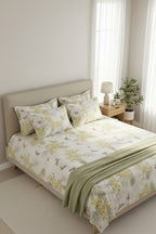 Golden Meadow Butterfly Pure Cotton Bedsheet Set