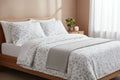 Whisper Leaf Printed  satin Bedsheet Set -