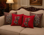 Silk Cotton Cushion with Rao Silk & Sequence Work – Premium Decorative Cushion