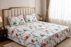 Tropical Bird Satin Bedsheet Set