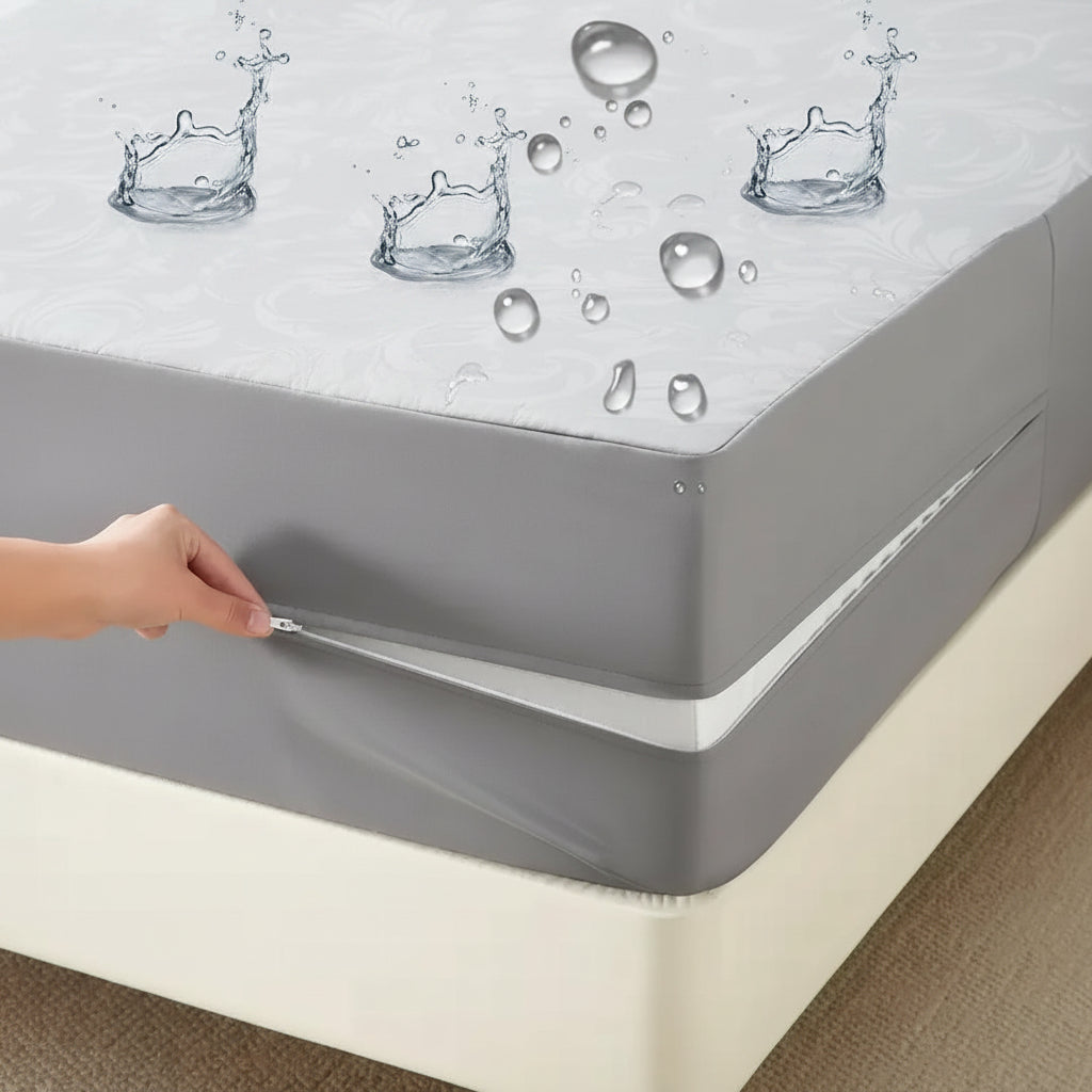 Premium Waterproof Terry Cotton Zipper Mattress Protector (King Size)