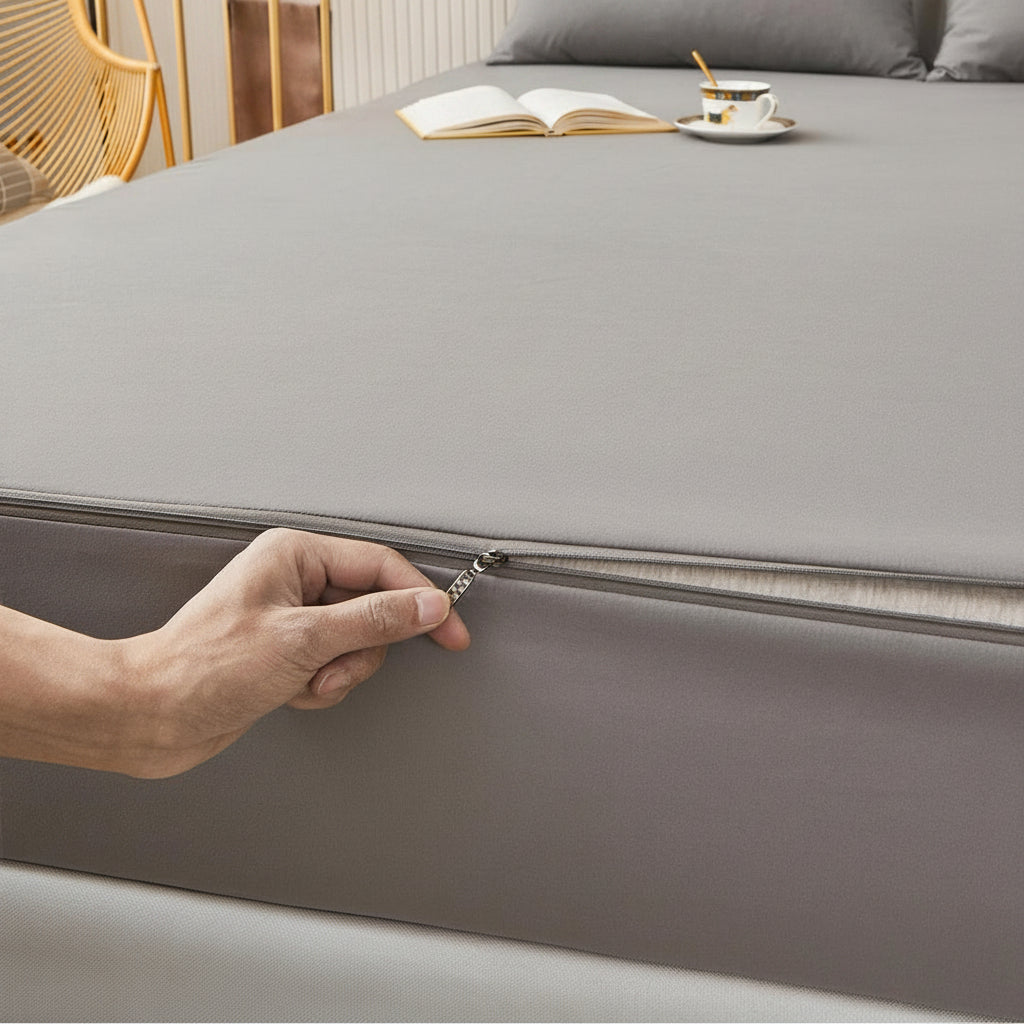 Premium Waterproof Terry Cotton Zipper Mattress Protector (King Size)