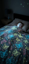 Grey Butterfly Glow Fleece Blanket – Grey