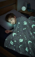 Space Rocket Glow Fleece Blanket – Grey