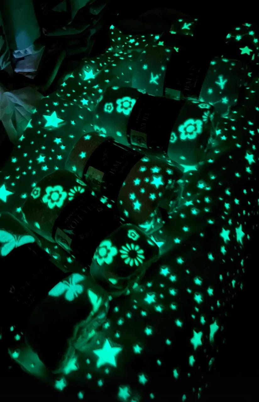 Floral Star Glow Fleece Blanket