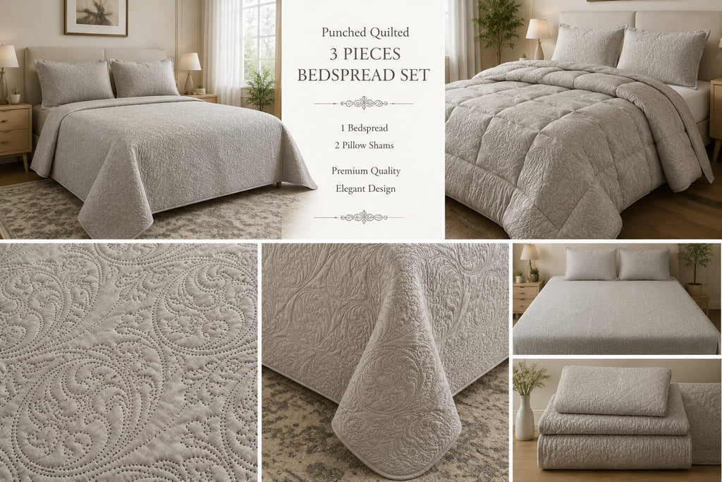 Quilted Bedspreads - 3 Pcs