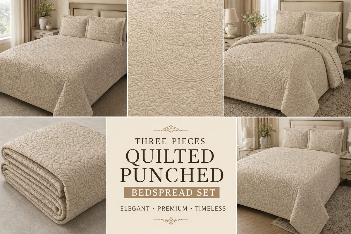 Quilted Bedspreads - 3 Pcs