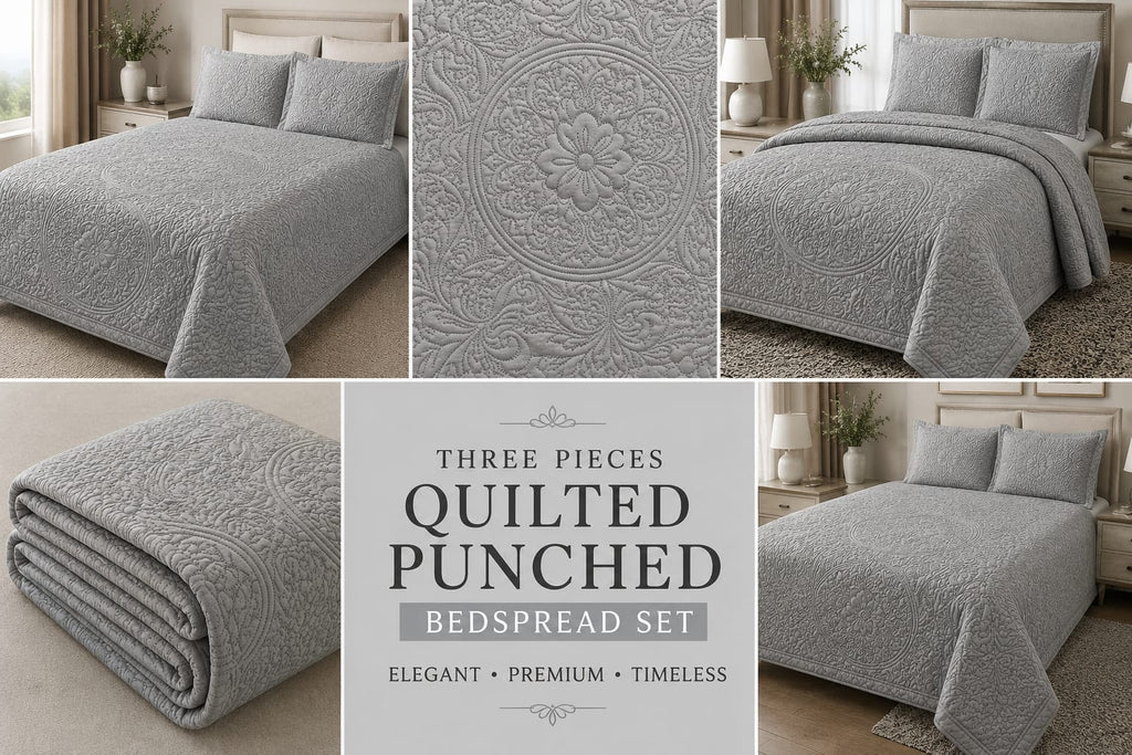 Quilted Bedspreads - 3 Pcs