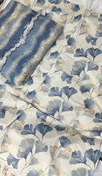 Azure Ginkgo Leafpure pure Cotton Bedsheet Set - Hina Beddings