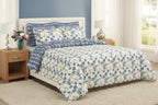 Azure Ginkgo Leafpure pure Cotton Bedsheet Set - Hina Beddings