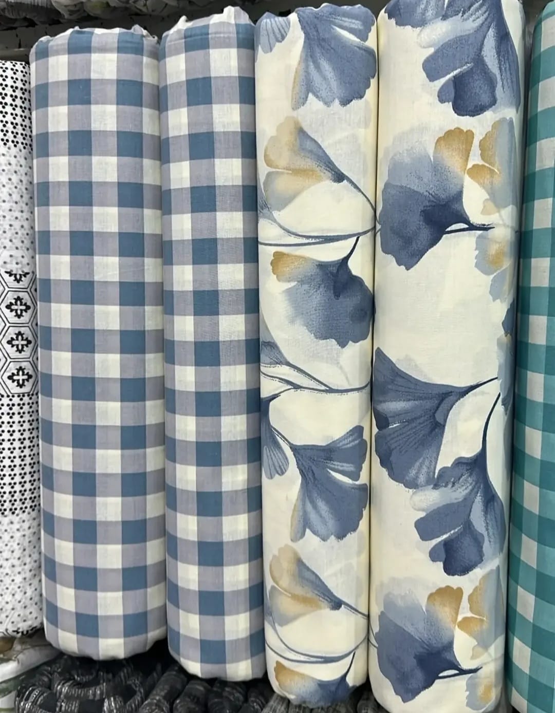 Azure Ginkgo Leafpure pure Cotton Bedsheet Set - Hina Beddings