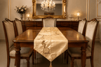 Beaded Tulip Silk Table Runner — with Tassel Detail - Hina Beddings