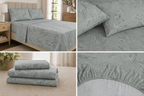 Botanical Sketch Satin Bedsheet Set - Hina Beddings