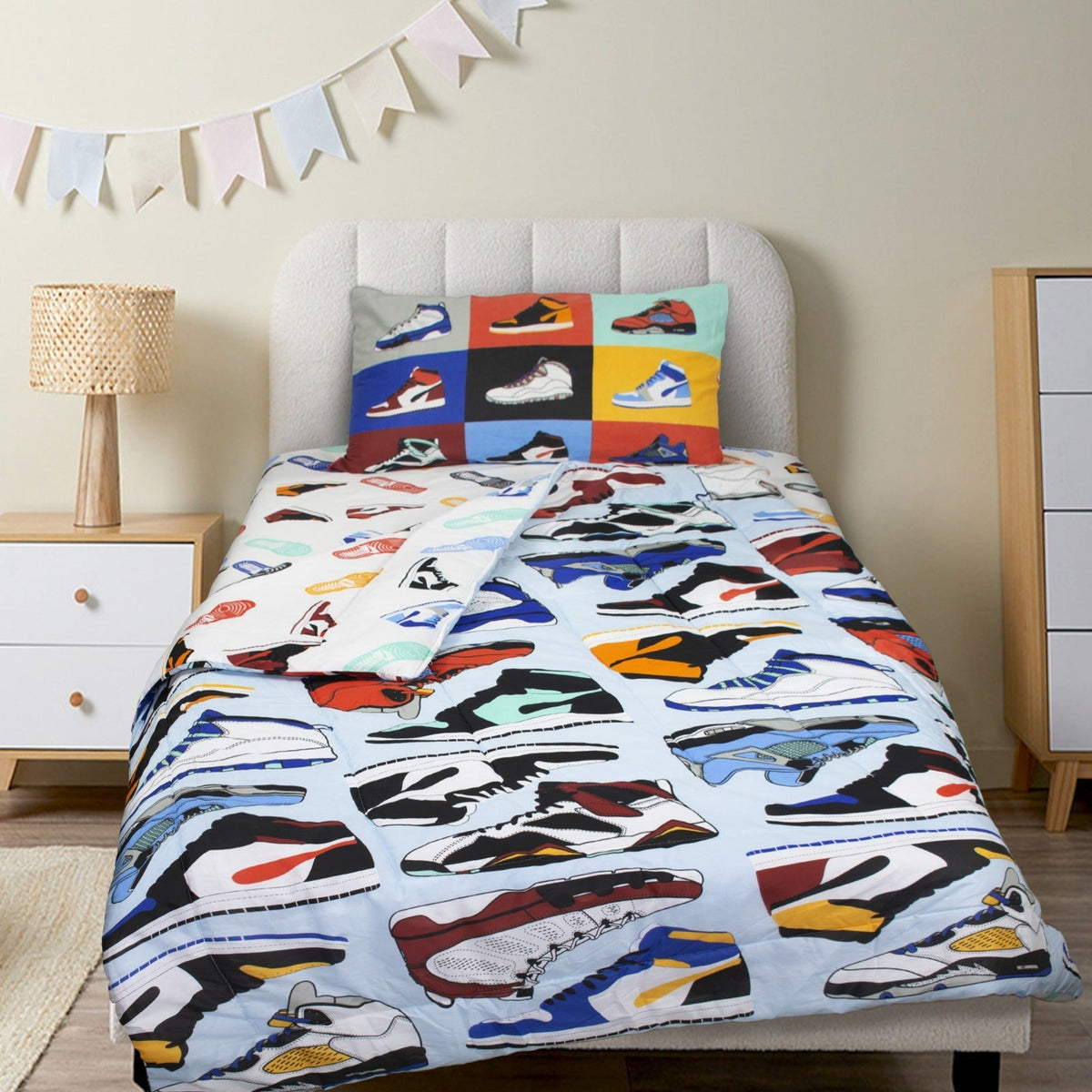 Colourful Sneakers Kids Summer Comforter Set - Hina Beddings