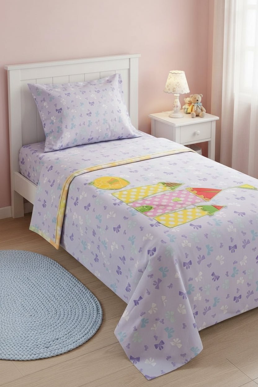 Kids Disney Printed Bedsheet Set with Embroidered Pillo - Hina Beddings