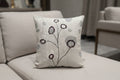 Pearl White & Grey Beaded Decorative Cushion Cover – Premium Sequence Work - Hina Beddings