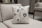 Pearl White & Grey Beaded Decorative Cushion Cover – Premium Sequence Work - Hina Beddings