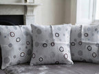 Pearl White & Grey Beaded Decorative Cushion Cover – Premium Sequence Work - Hina Beddings