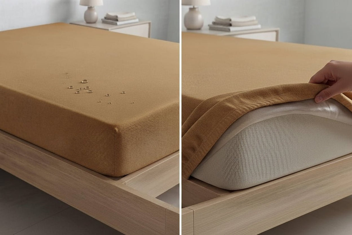 Premium Waterproof Terry Cotton Fitted Mattress Protector - Hina Beddings