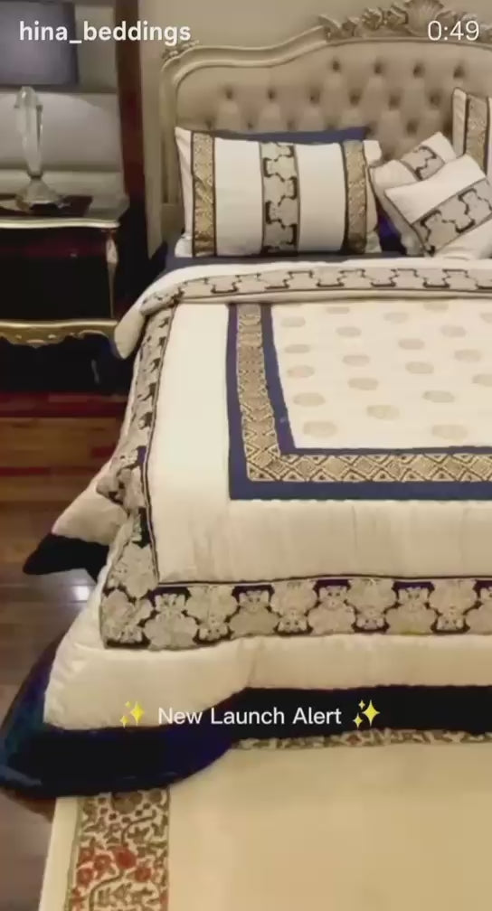 Luxury Embroidered 8pcs Comforter Set – Premium Soft Bedding with Matching Shams.