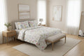 Sage Blossom Printed satin Bedsheet Set - Hina Beddings